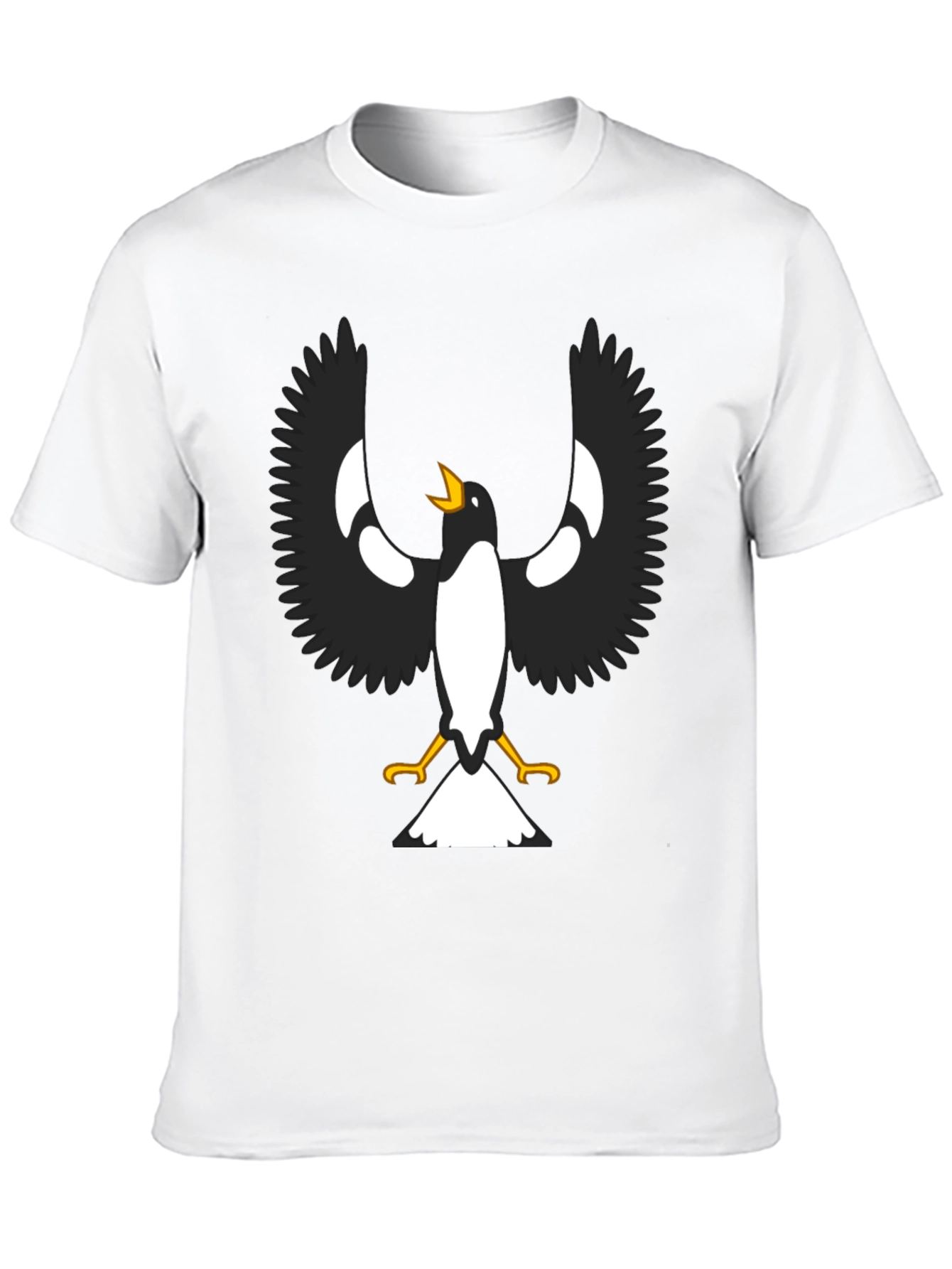 Black T-Shirt with Magpie Graphic