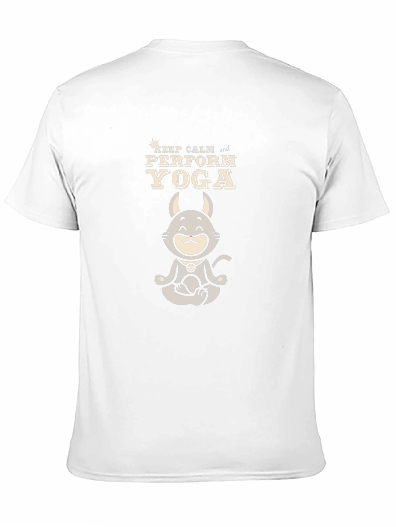 Keep Calm Yoga T-Shirt - Meditating Cat Graphic Tee