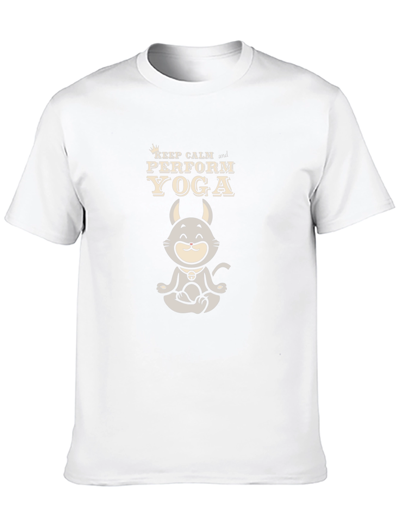Keep Calm Yoga T-Shirt - Meditating Cat Graphic Tee