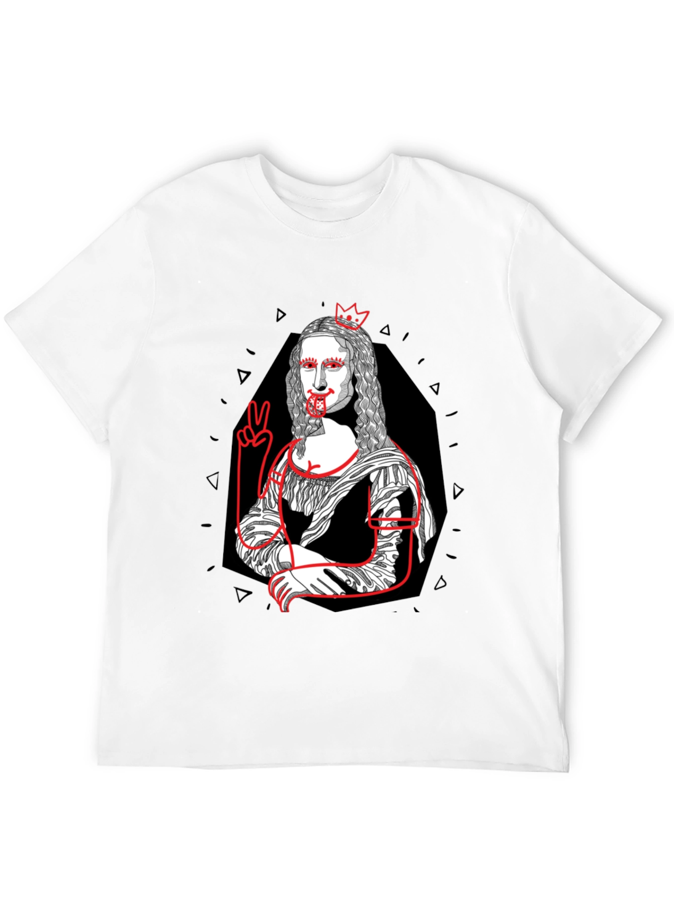 Mona Lisa Graphic Print T-Shirt - Black Cotton Tee