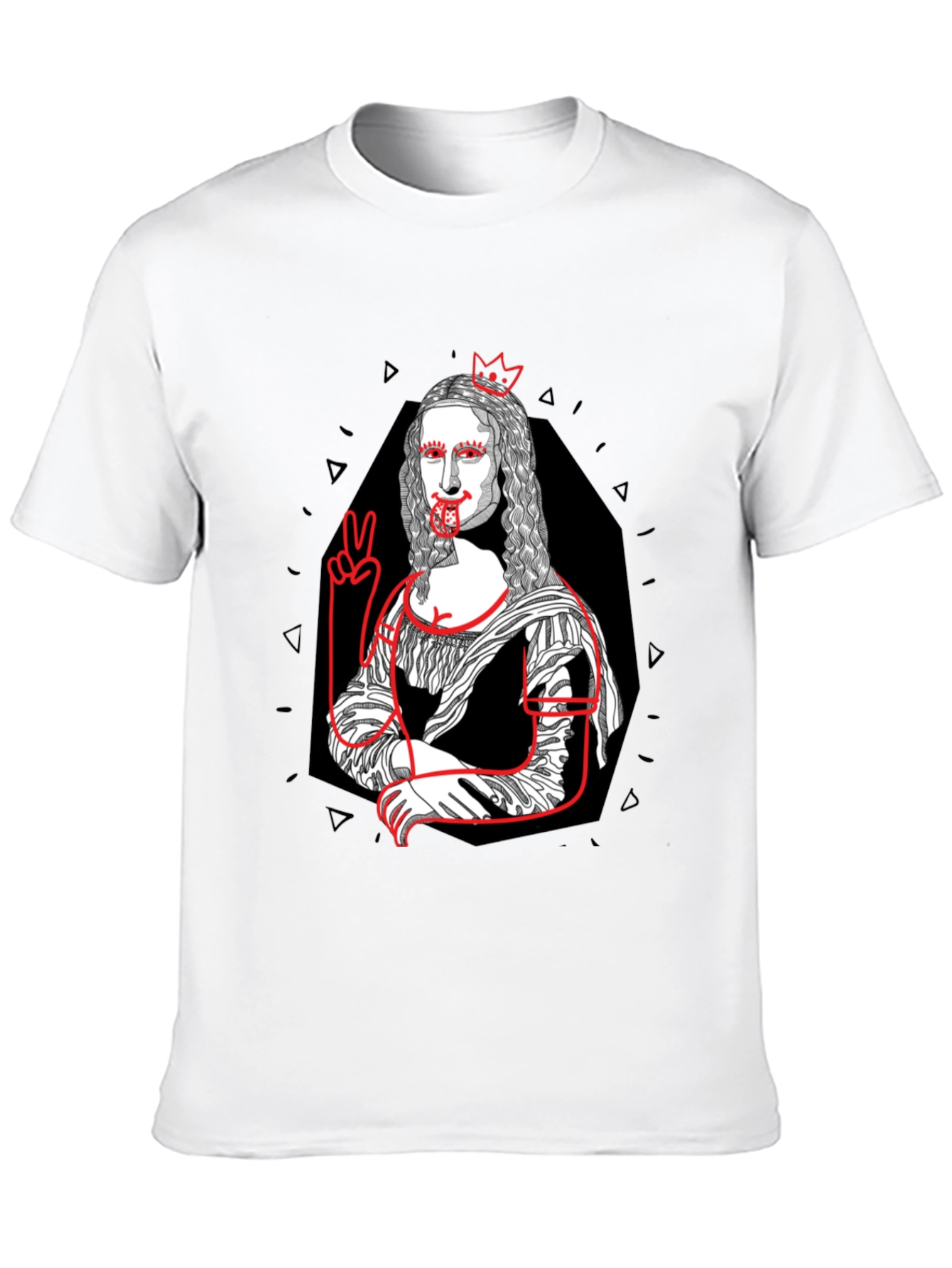 Mona Lisa Graphic Print T-Shirt - Black Cotton Tee