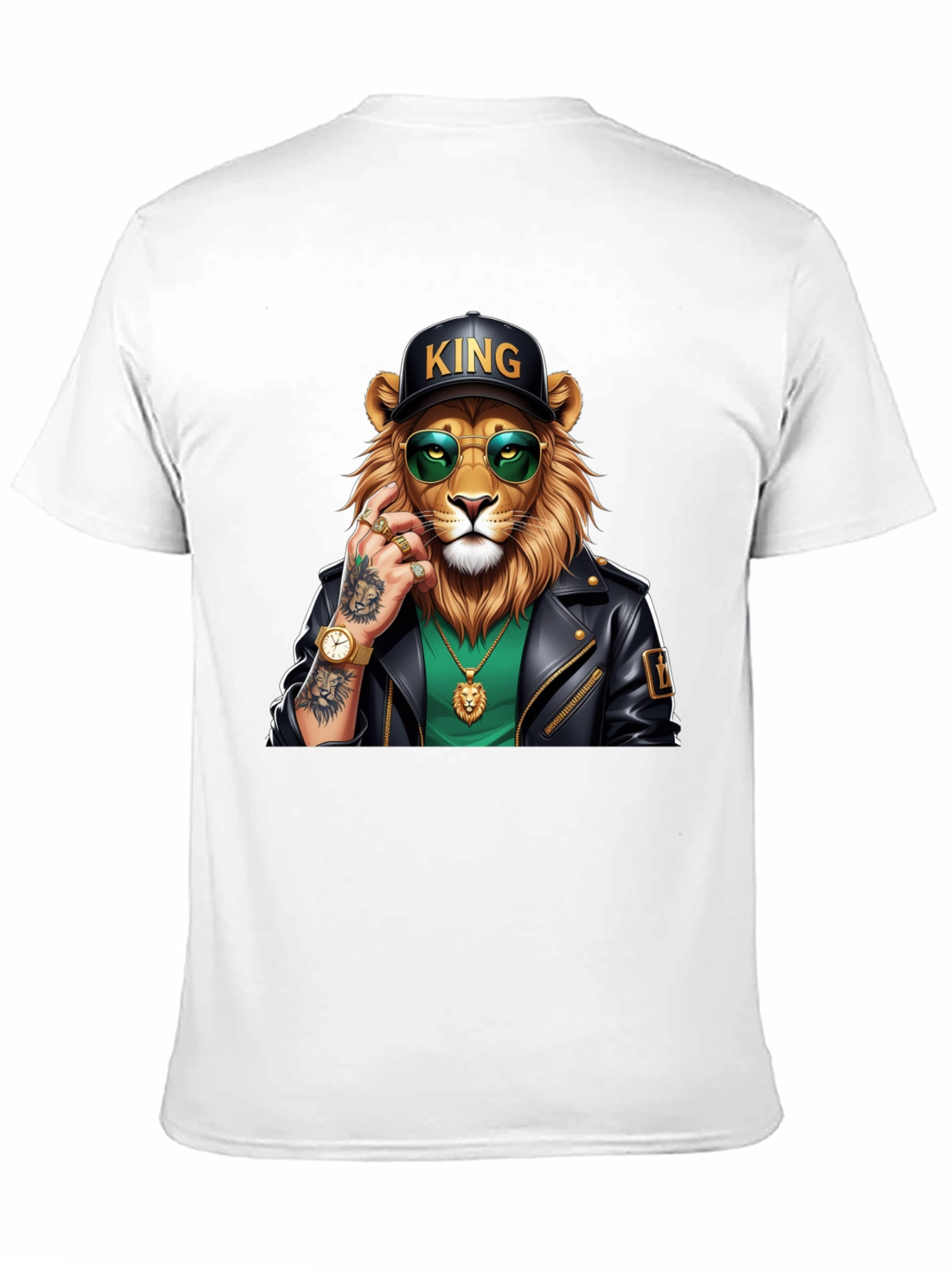 Cool Lion King Graphic Tee - Black