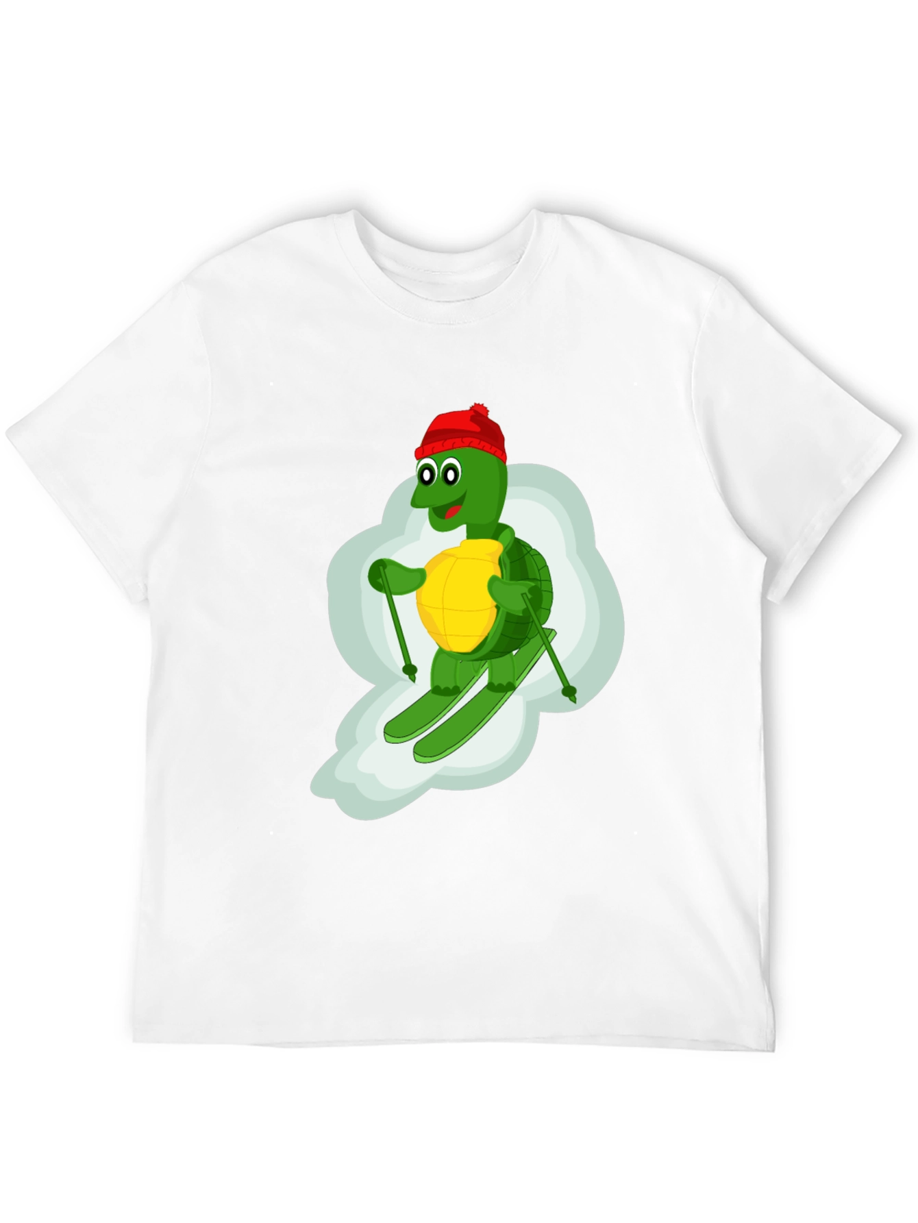 Skiing Turtle T-Shirt - Fun Cartoon Graphic Tee