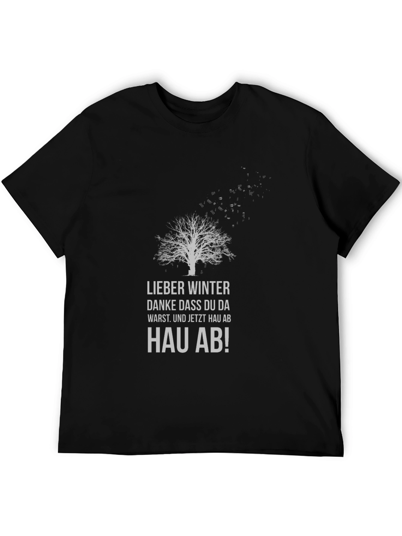 Winters Gone Black T-Shirt - Tree Design