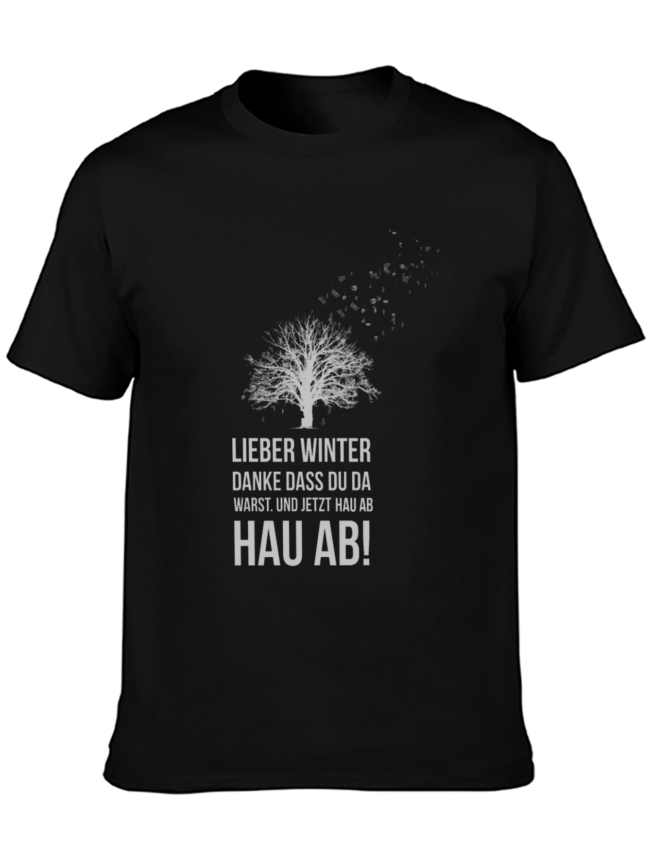 Winters Gone Black T-Shirt - Tree Design