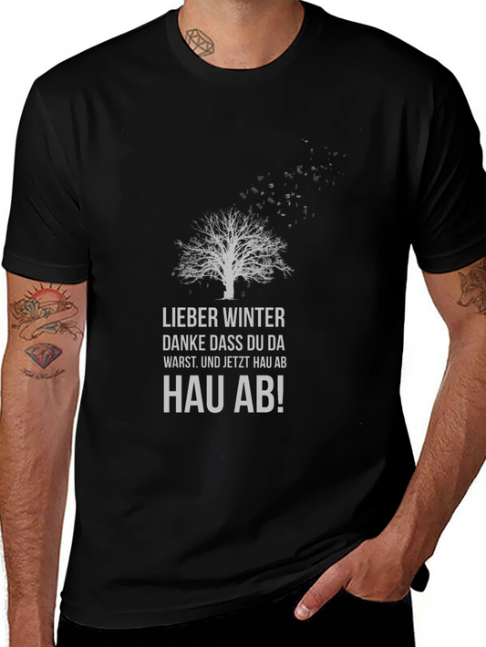 Winters Gone Black T-Shirt - Tree Design