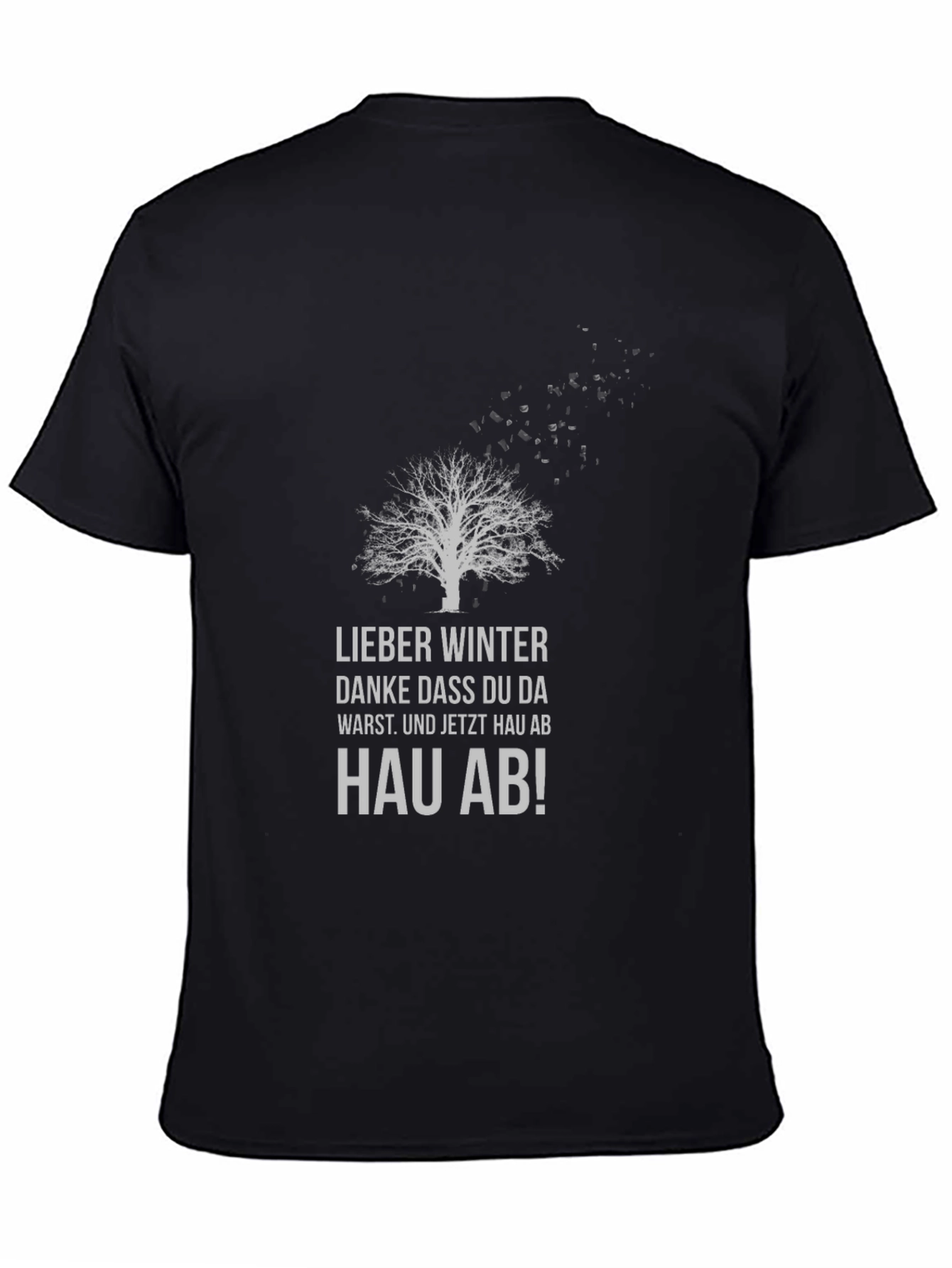 Winters Gone Black T-Shirt - Tree Design
