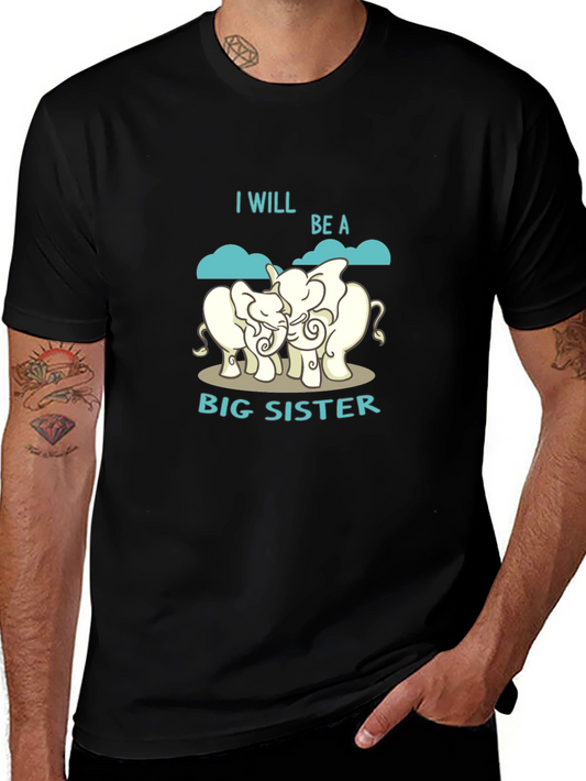 Big Sister Elephant Graphic T-Shirt