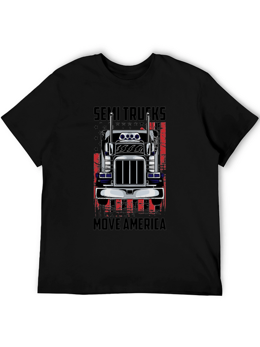 Semi Trucks Move America Graphic T-Shirt