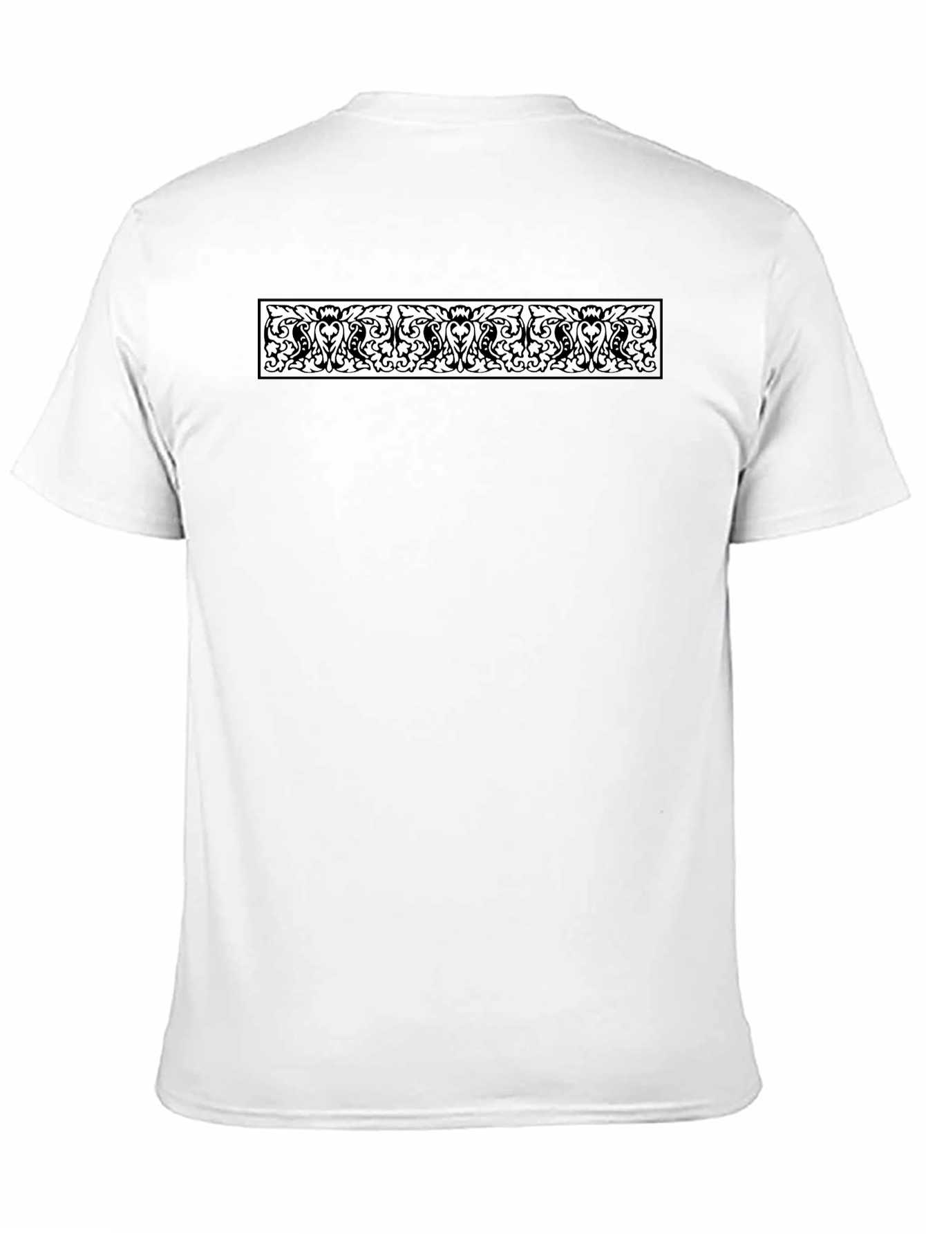 Mens Black T-Shirt with Ornamental Design