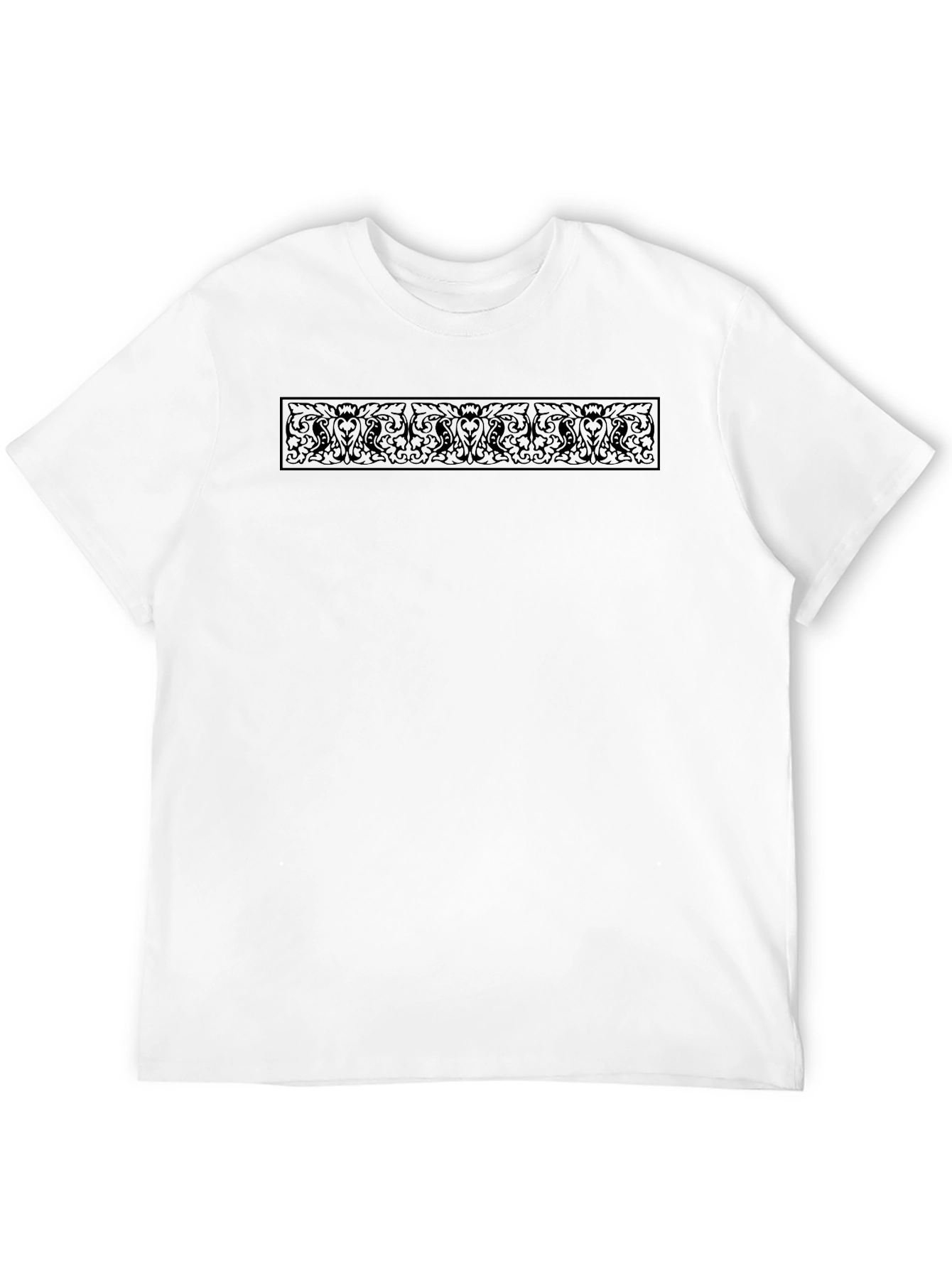 Mens Black T-Shirt with Ornamental Design