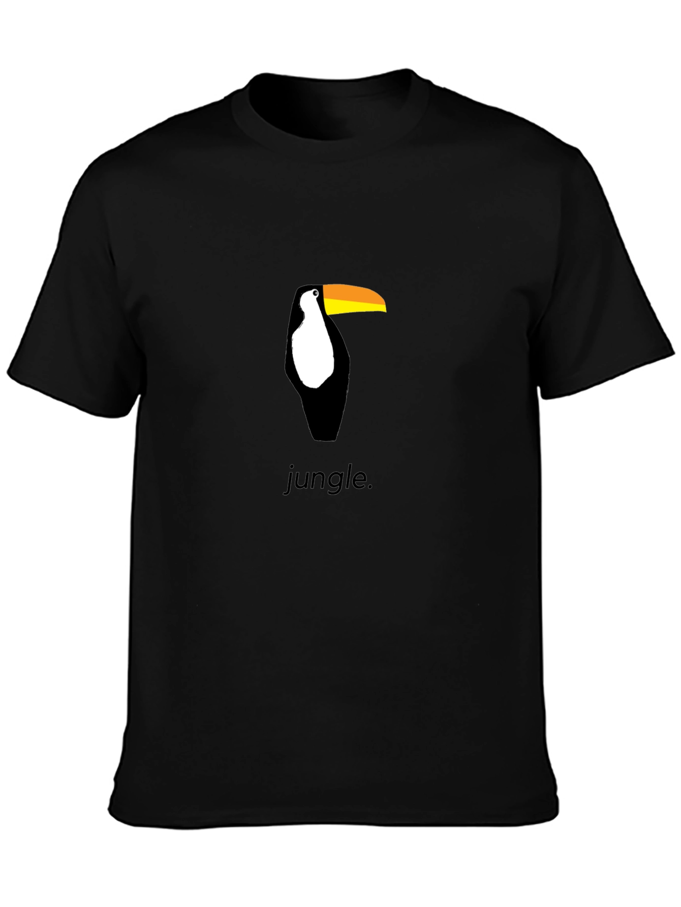 Toucan Jungle Graphic Tee - Black Cotton Shirt