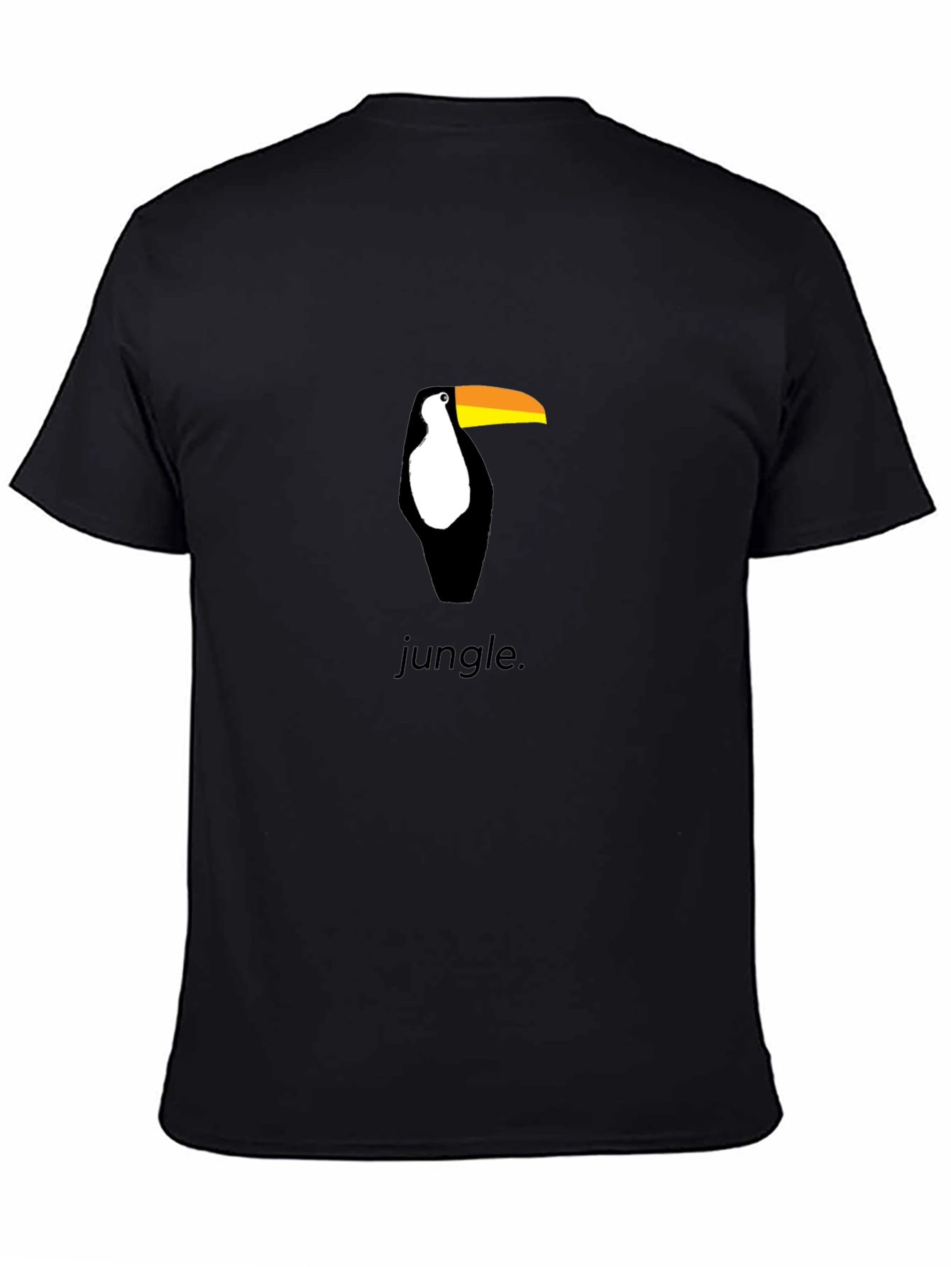 Toucan Jungle Graphic Tee - Black Cotton Shirt