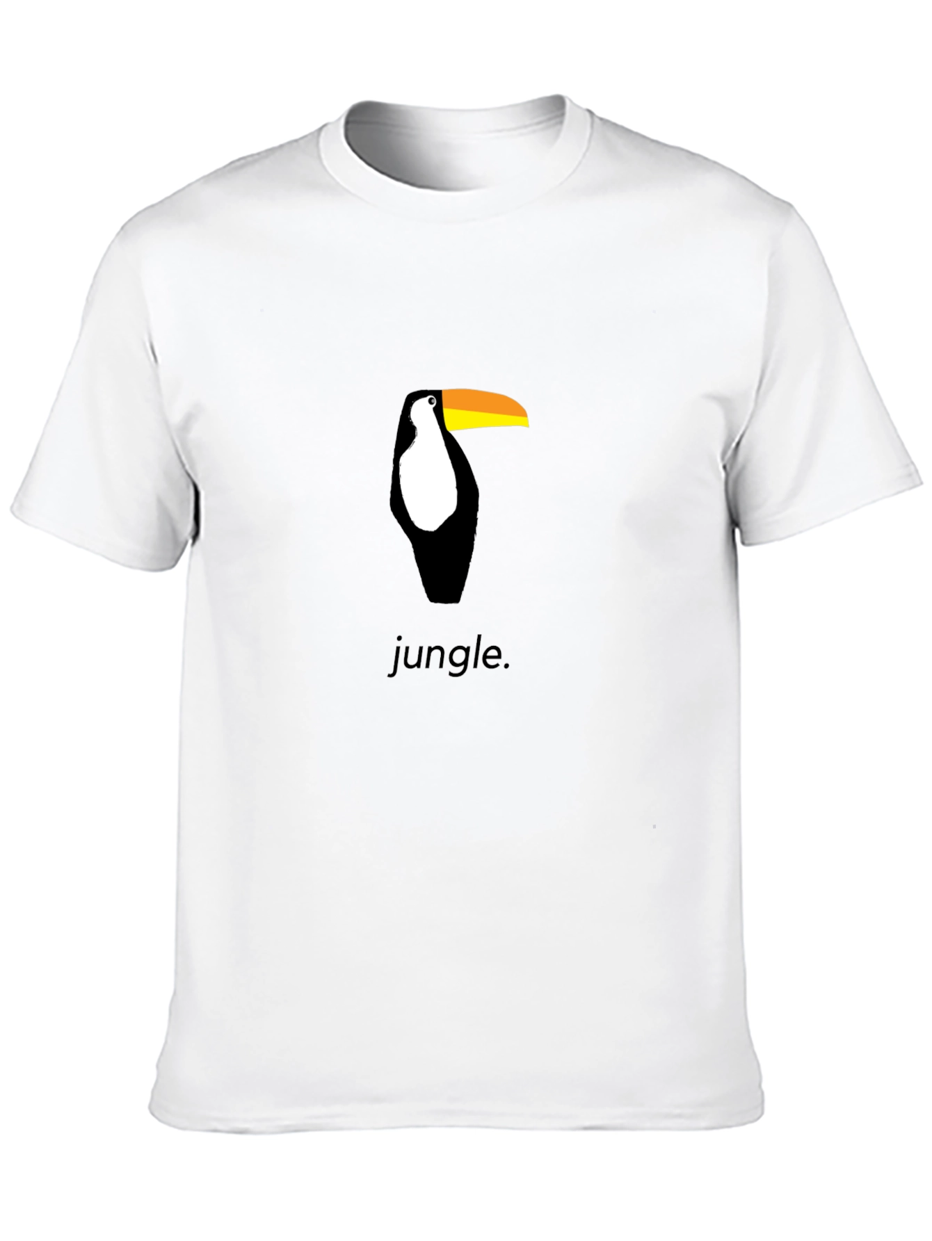 Toucan Jungle Graphic Tee - Black Cotton Shirt