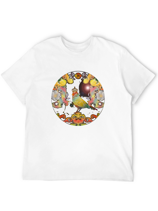 Crowned Bird Tee - Artistic Graphic Print
