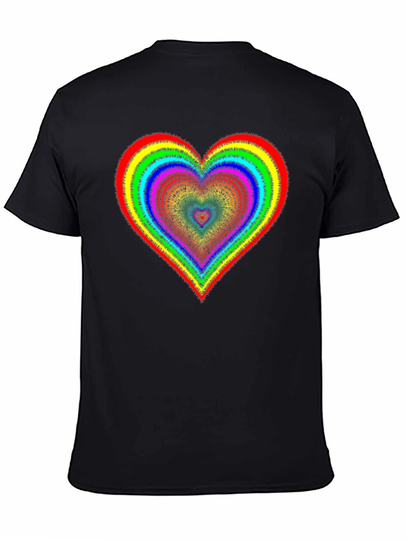 Rainbow Heart Graphic Black T-Shirt