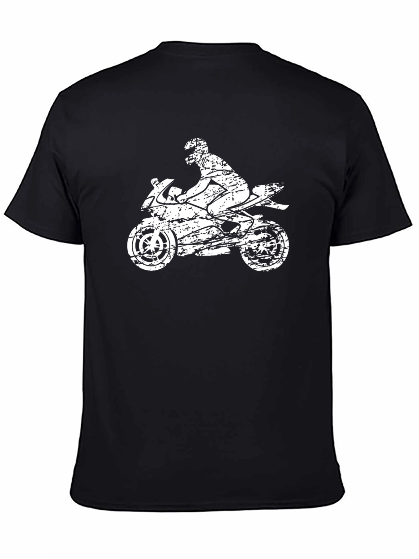 Motorcycle Rider Graphic Tee - Distressed Print