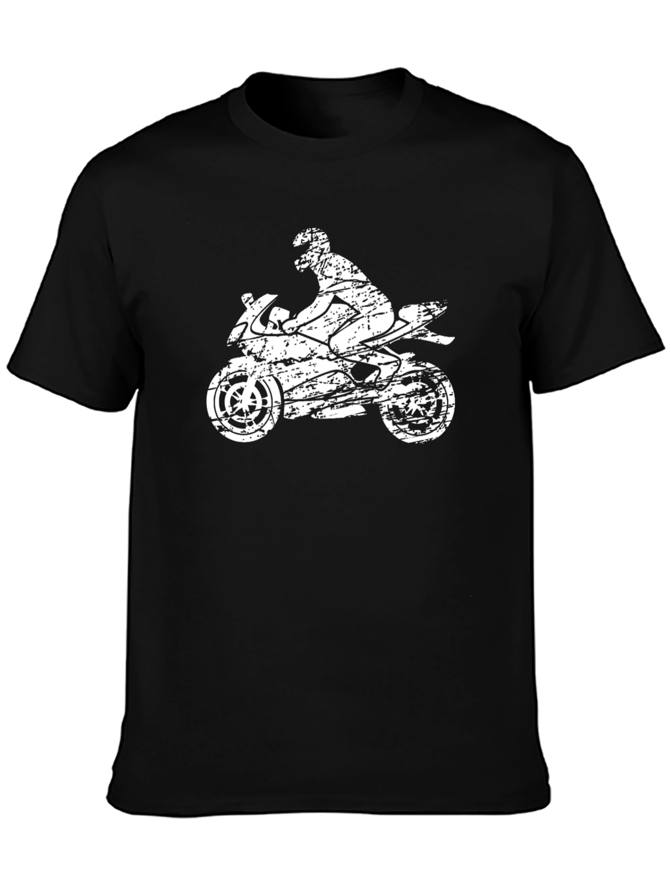 Motorcycle Rider Graphic Tee - Distressed Print