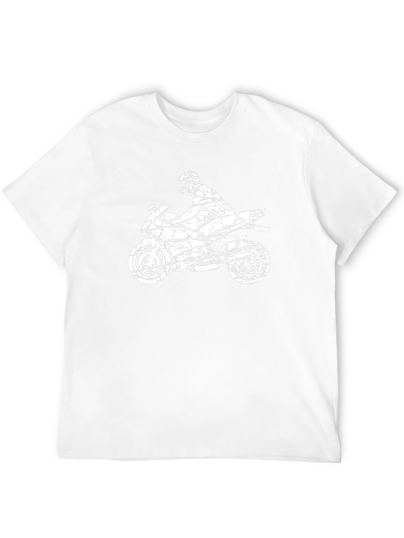 Motorcycle Rider Graphic Tee - Distressed Print