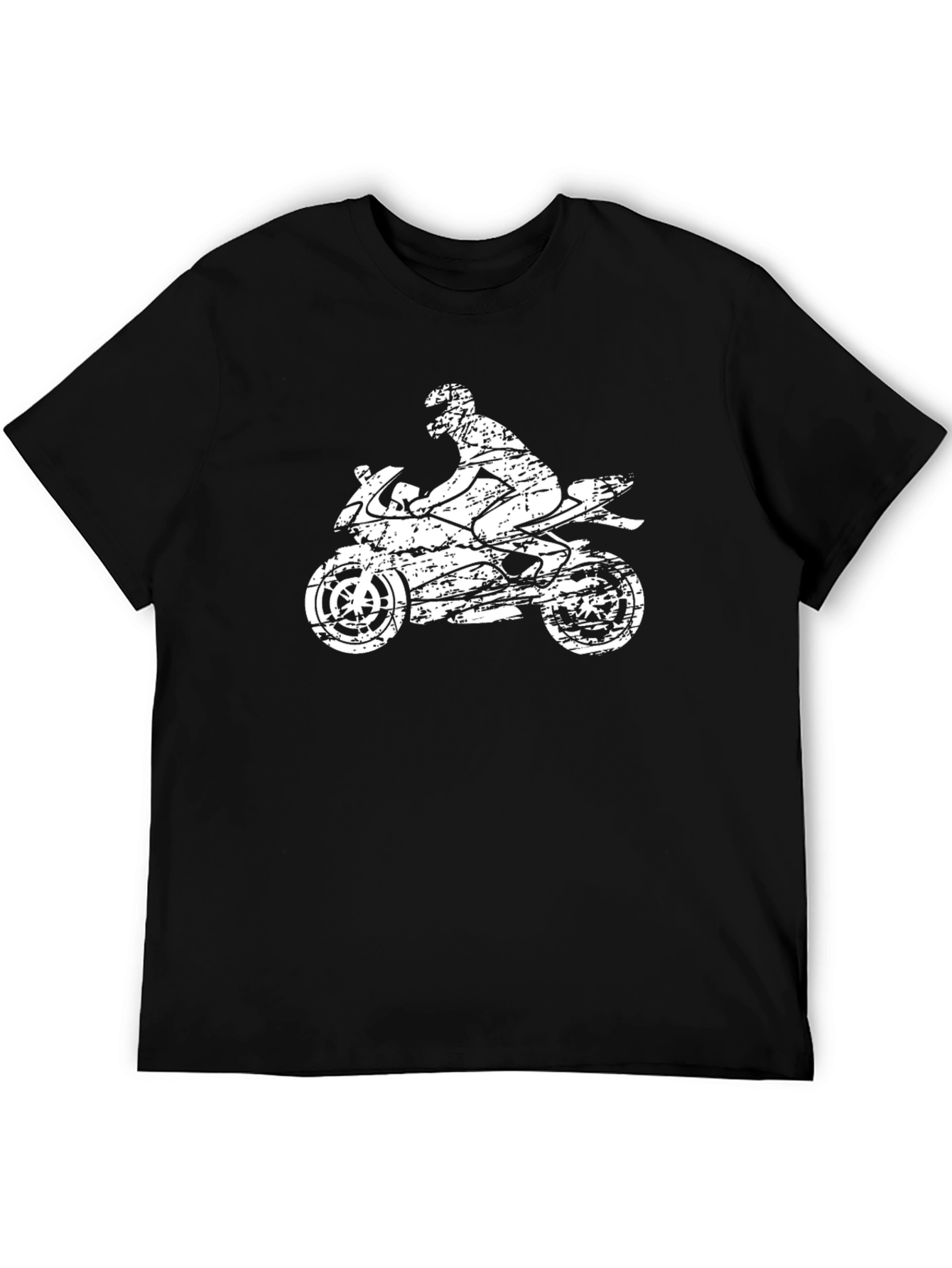 Motorcycle Rider Graphic Tee - Distressed Print