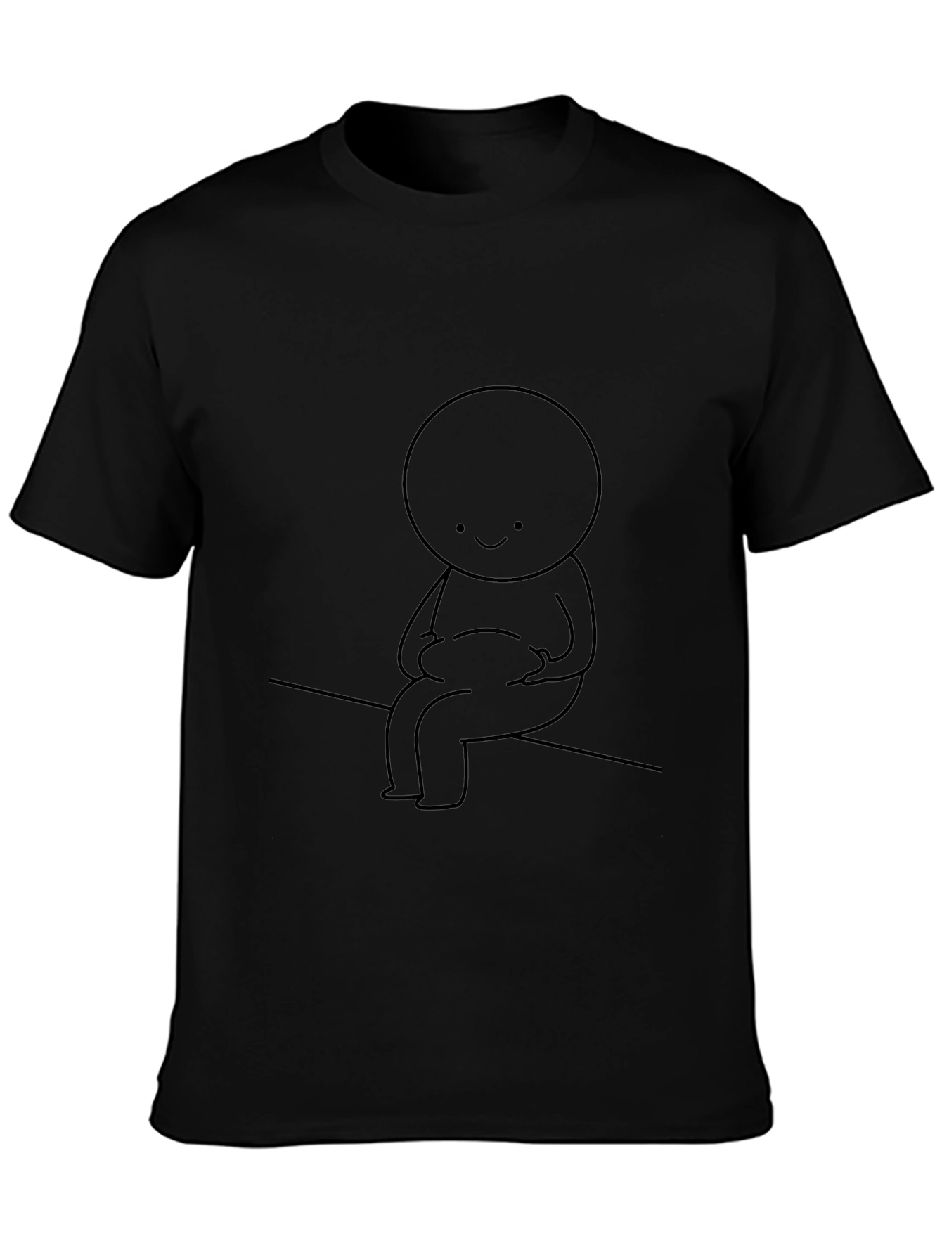 Smiling Character Black T-Shirt