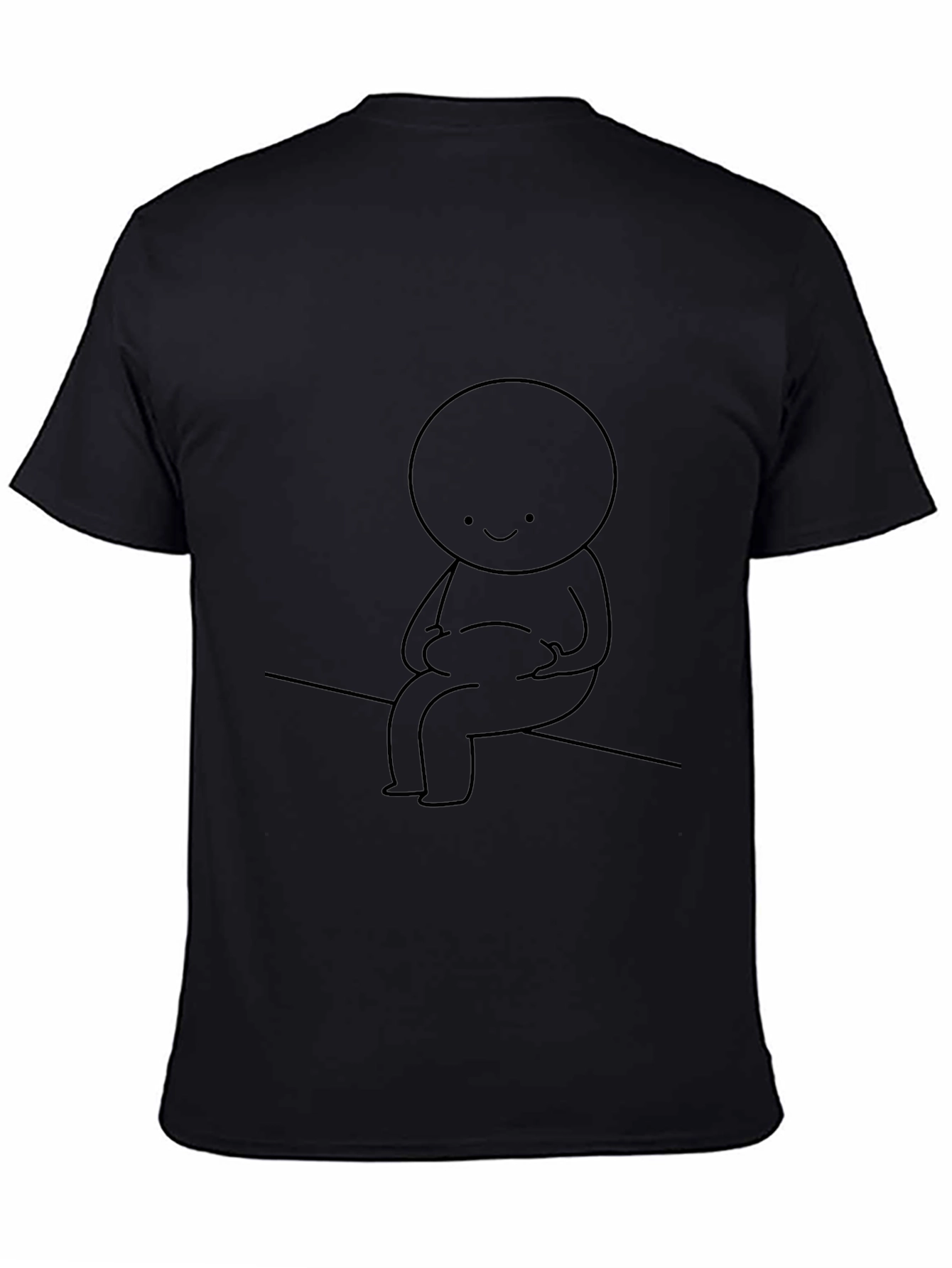 Smiling Character Black T-Shirt