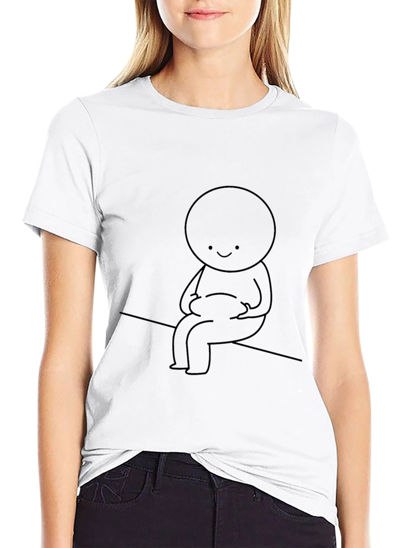 Smiling Character Black T-Shirt