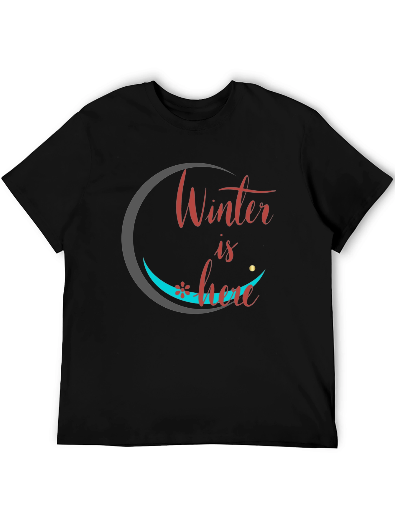 Winter Is Here Black Graphic T-Shirt