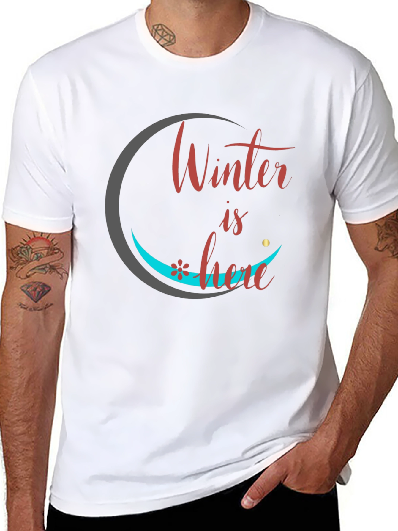 Winter Is Here Black Graphic T-Shirt