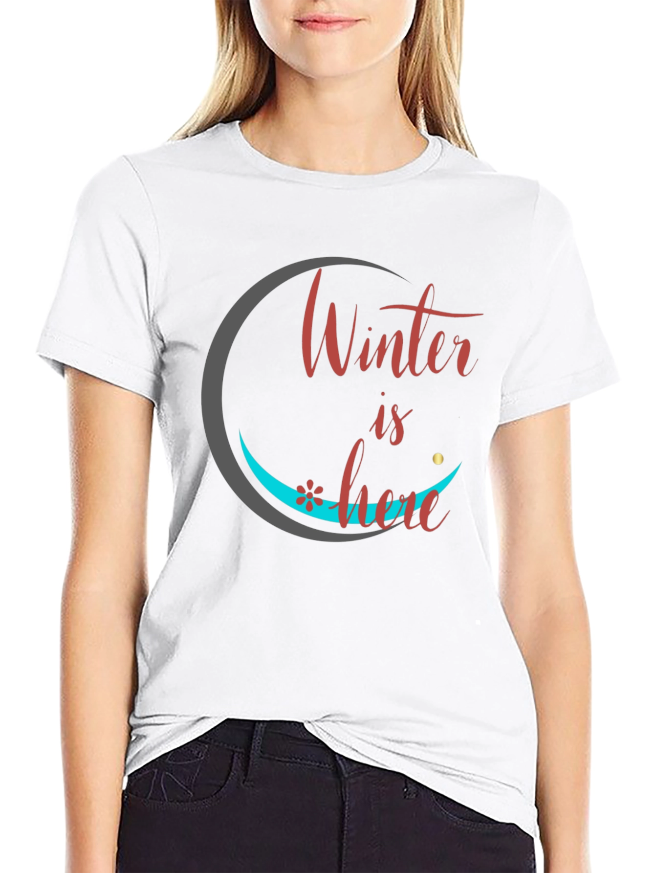 Winter Is Here Black Graphic T-Shirt