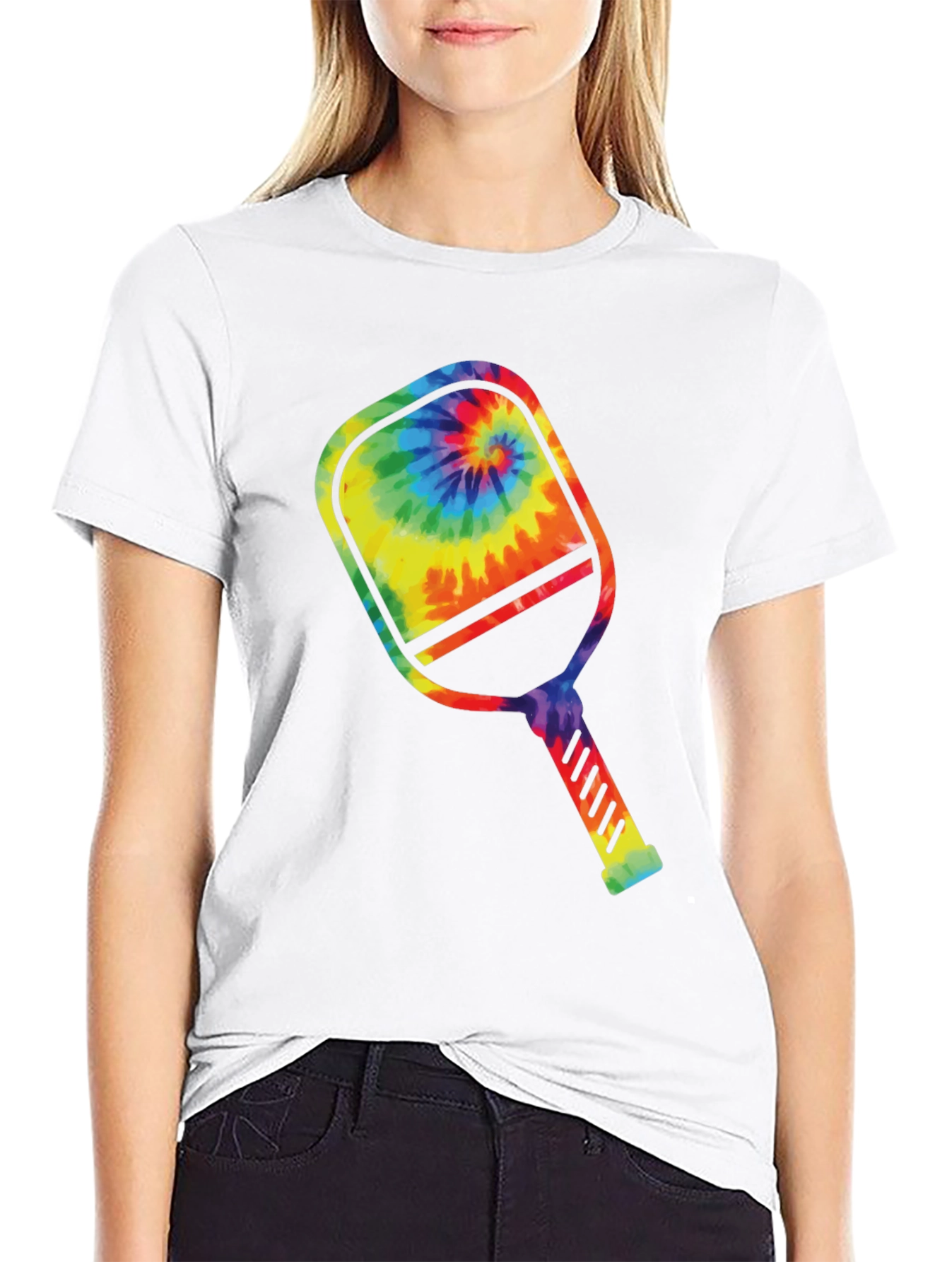 Tie Dye Pickleball Paddle Graphic Tee