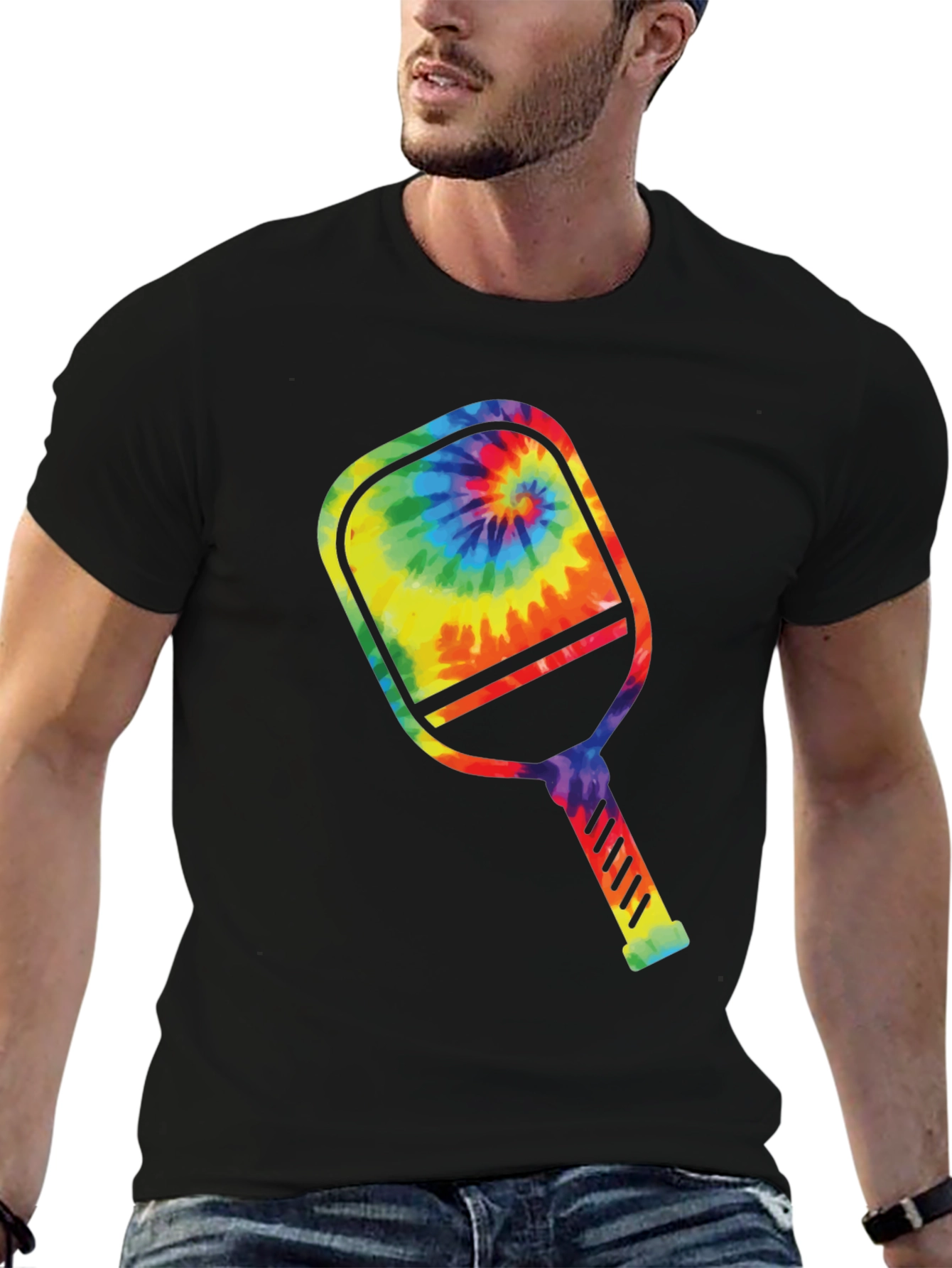 Tie Dye Pickleball Paddle Graphic Tee