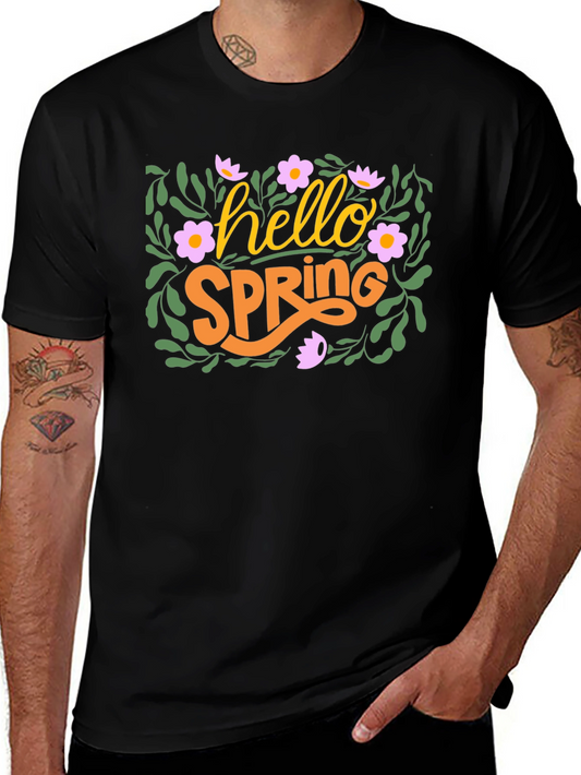 Hello Spring Floral Graphic T-Shirt
