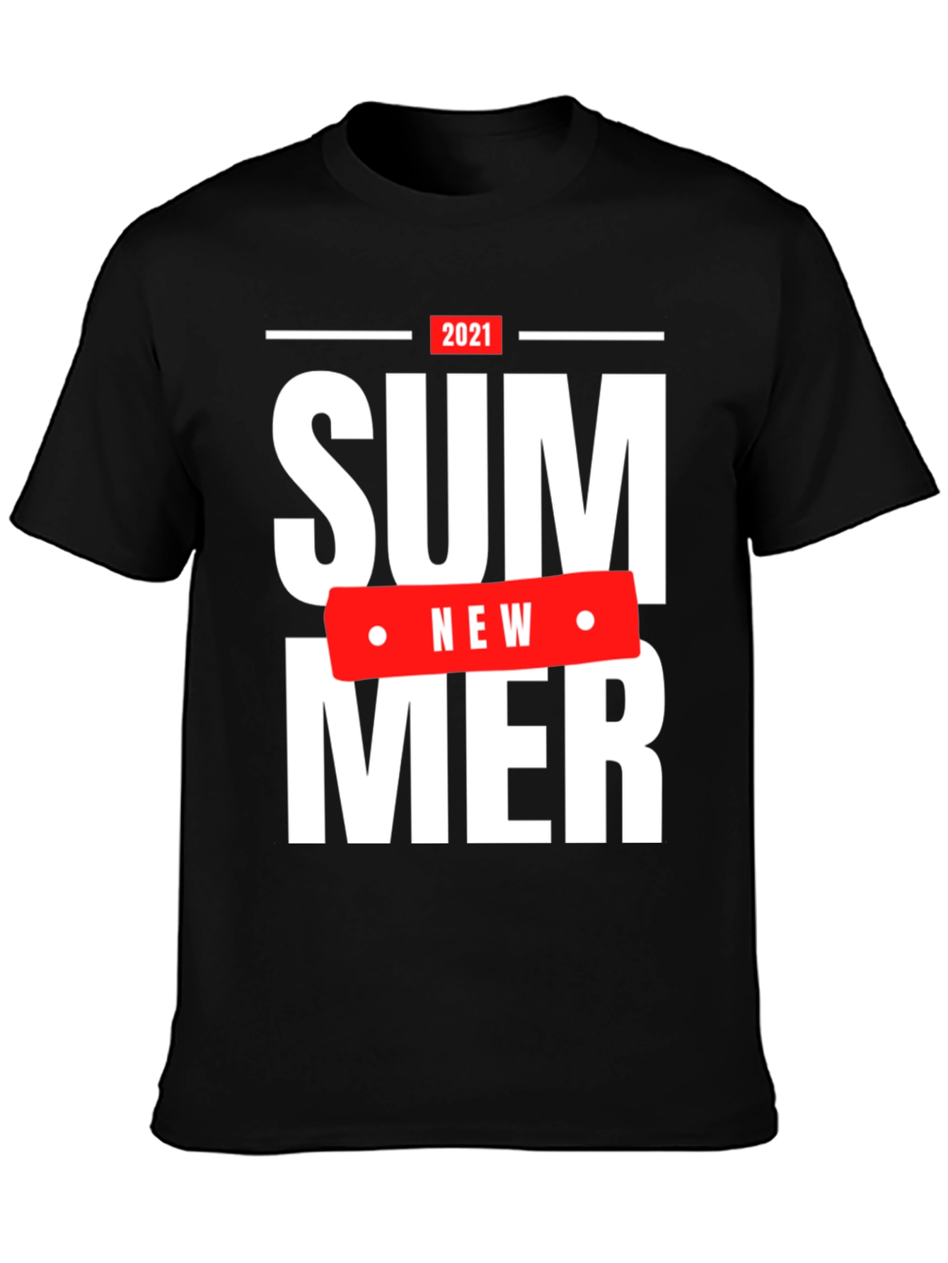 Summer 2021 Graphic T-Shirt - Casual Black Tee