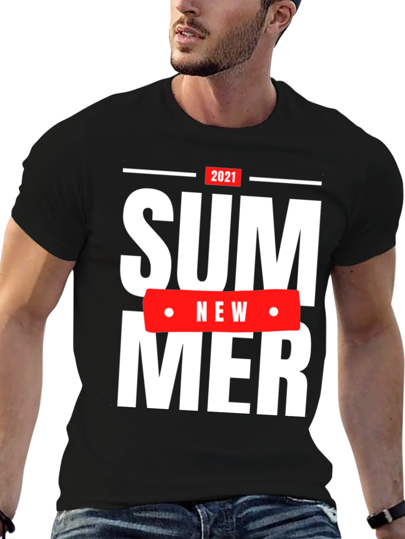 Summer 2021 Graphic T-Shirt - Casual Black Tee