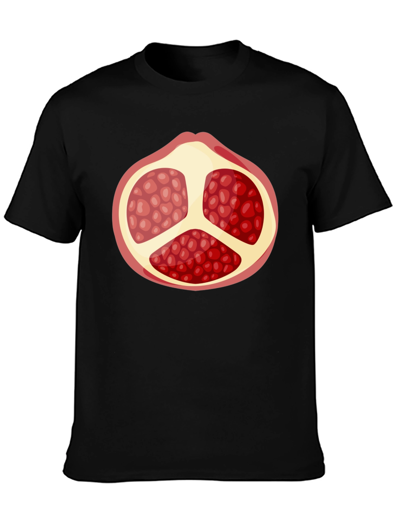 Pomegranate Graphic Black T-Shirt - Fruit Lover Tee