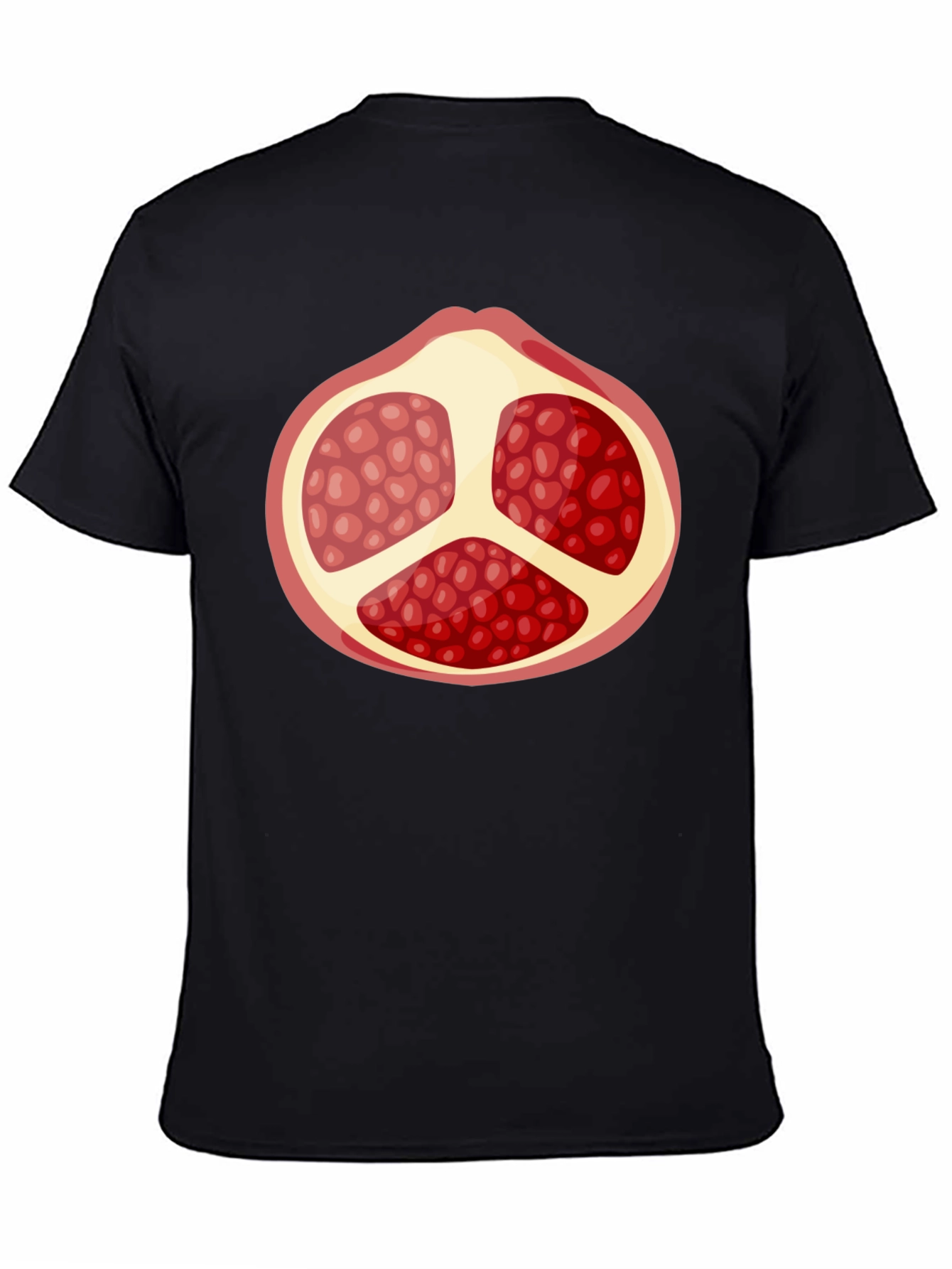 Pomegranate Graphic Black T-Shirt - Fruit Lover Tee