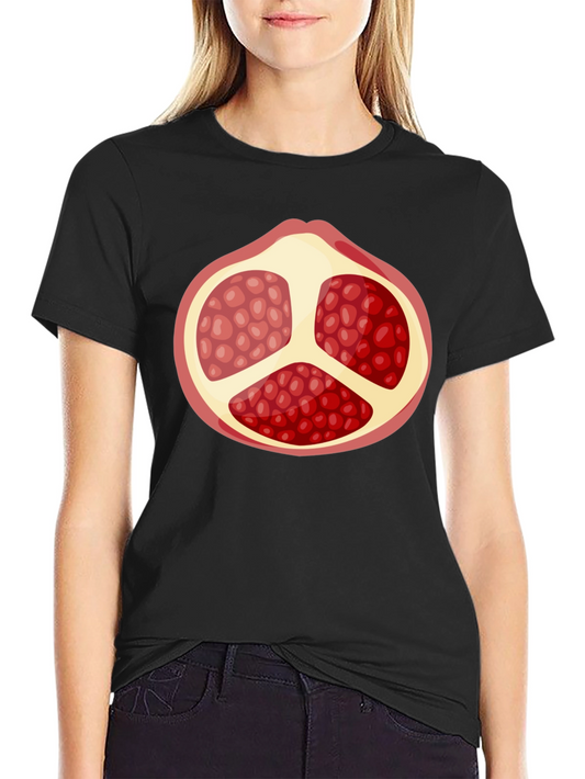 Pomegranate Graphic Black T-Shirt - Fruit Lover Tee