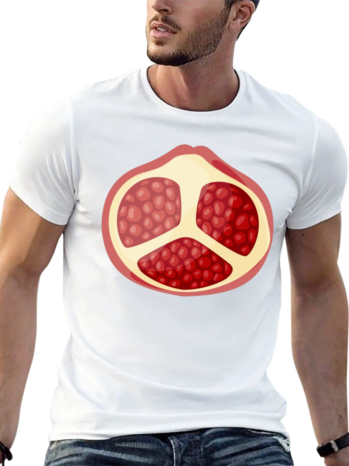 Pomegranate Graphic Black T-Shirt - Fruit Lover Tee