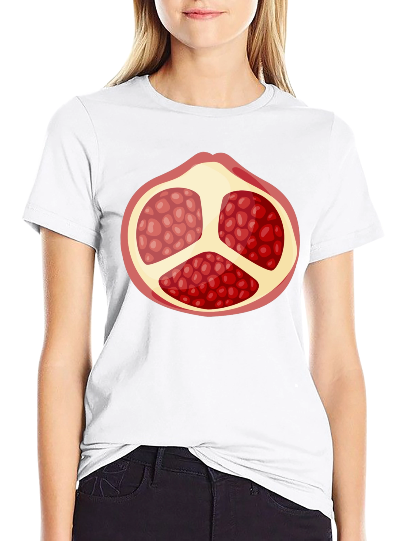 Pomegranate Graphic Black T-Shirt - Fruit Lover Tee