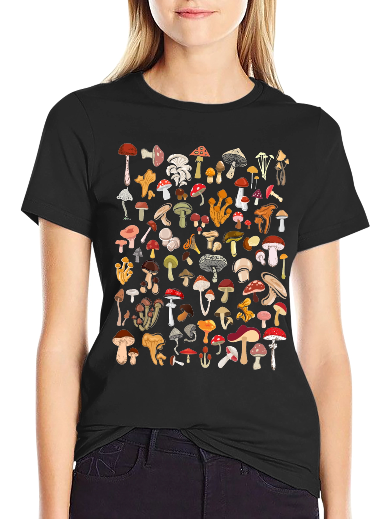 Mushroom Graphic Print Tee - Unisex Casual Top
