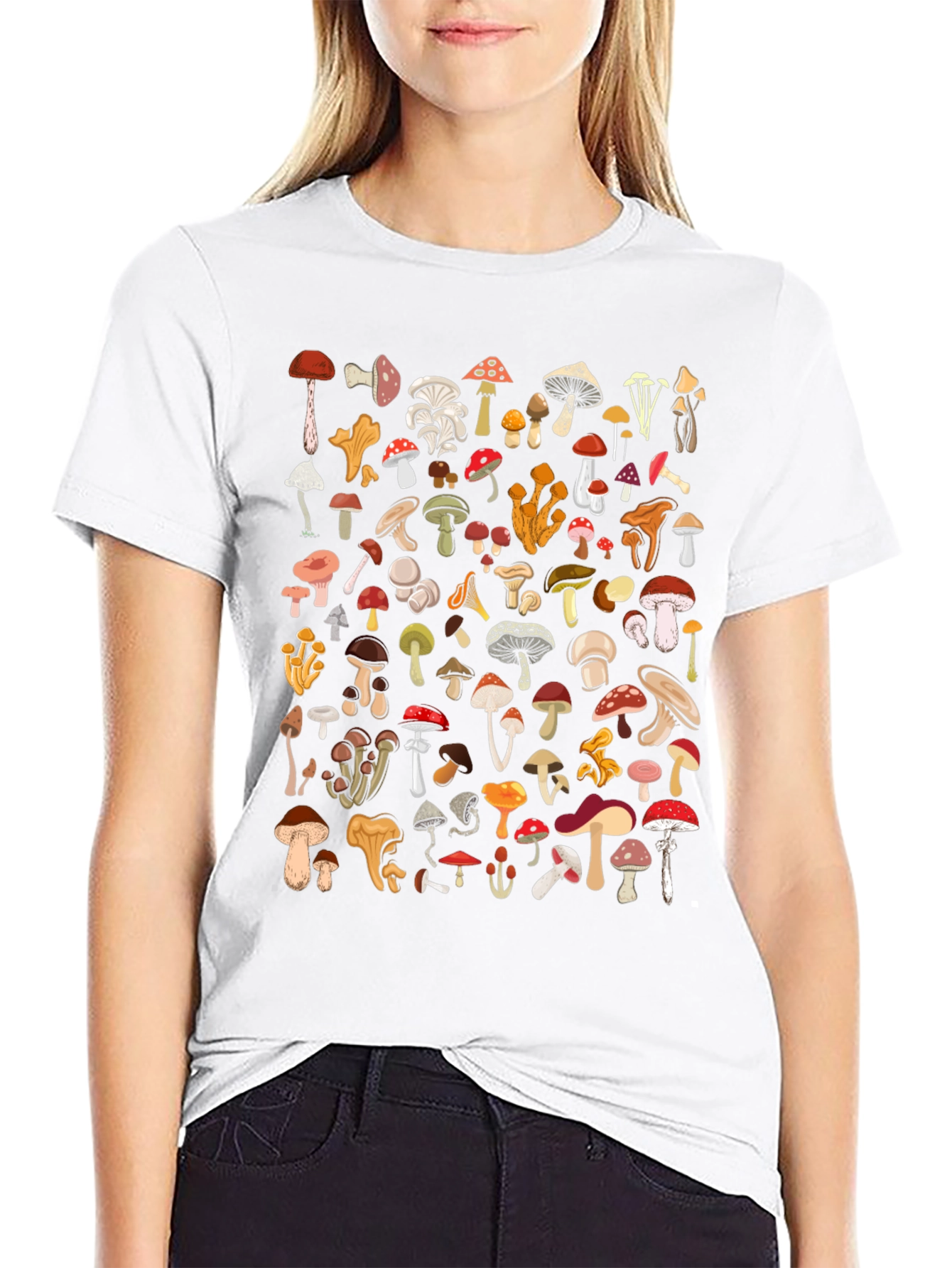 Mushroom Graphic Print Tee - Unisex Casual Top