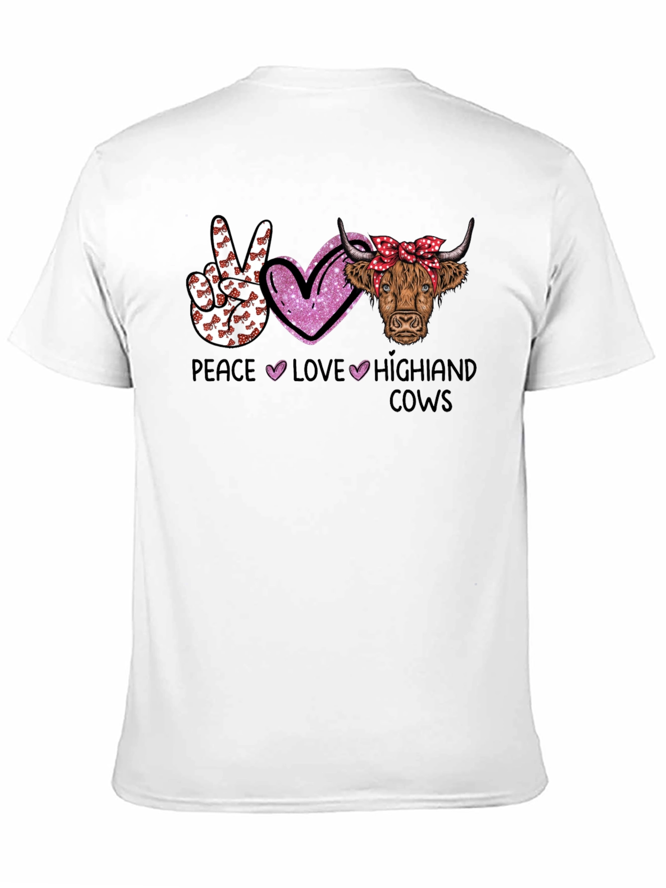 Peace Love Highland Cows Graphic T-Shirt
