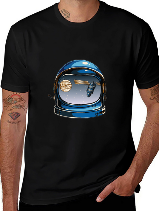 Astronaut Helmet Graphic Tee - Space Lover T-Shirt