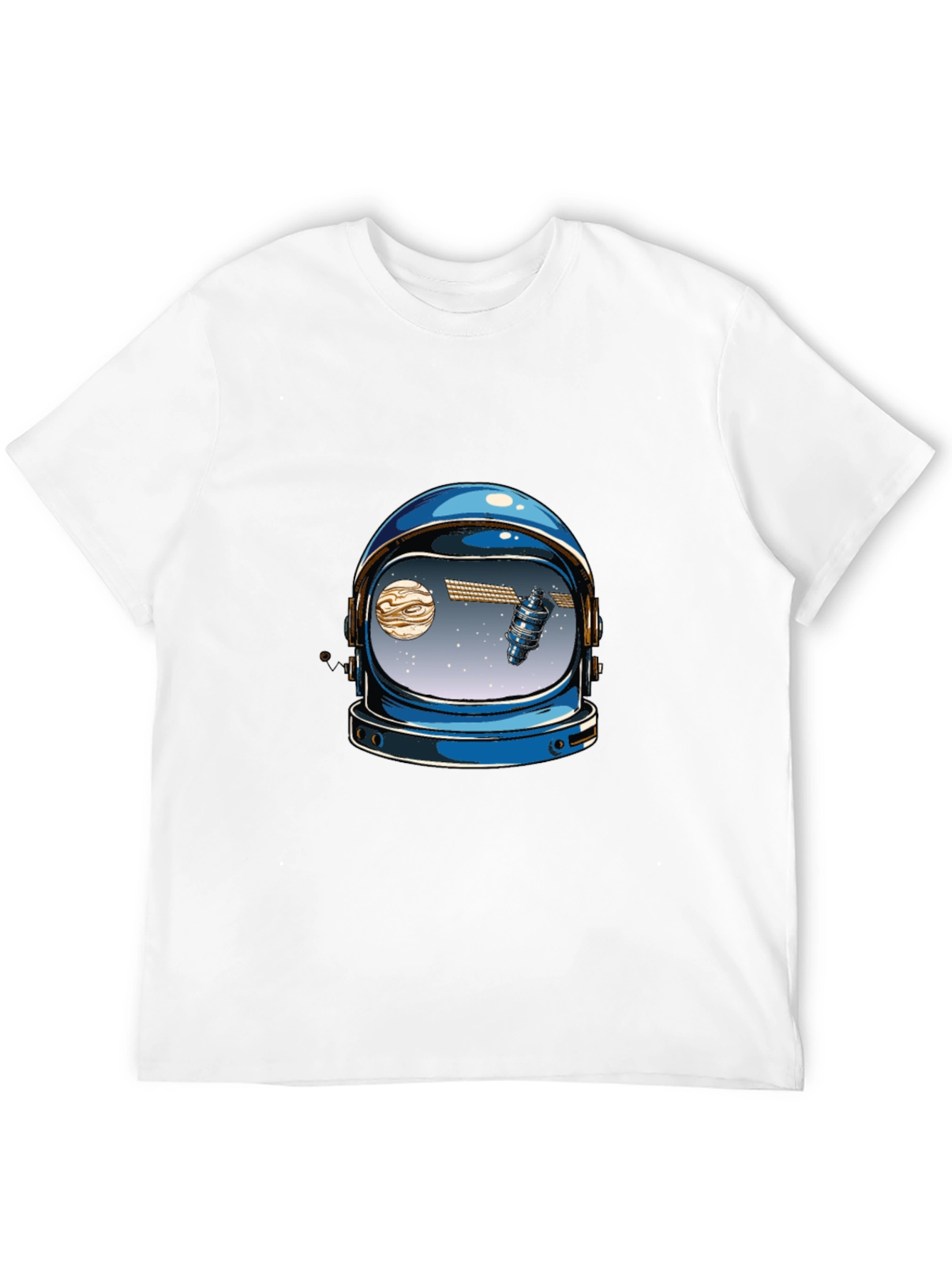 Astronaut Helmet Graphic Tee - Space Lover T-Shirt