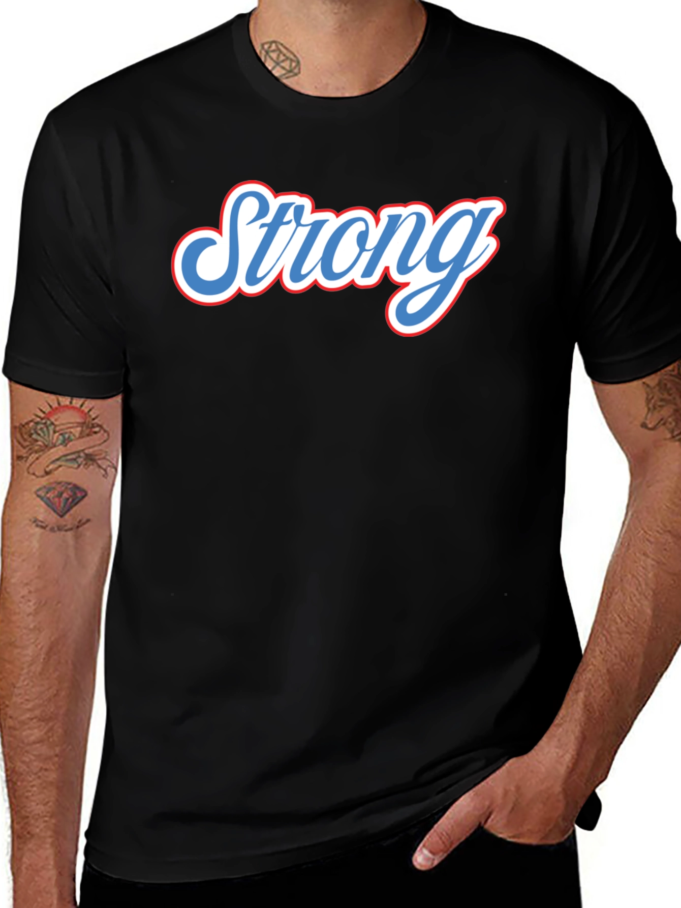 Strong Graphic Tee - Black Short Sleeve T-Shirt