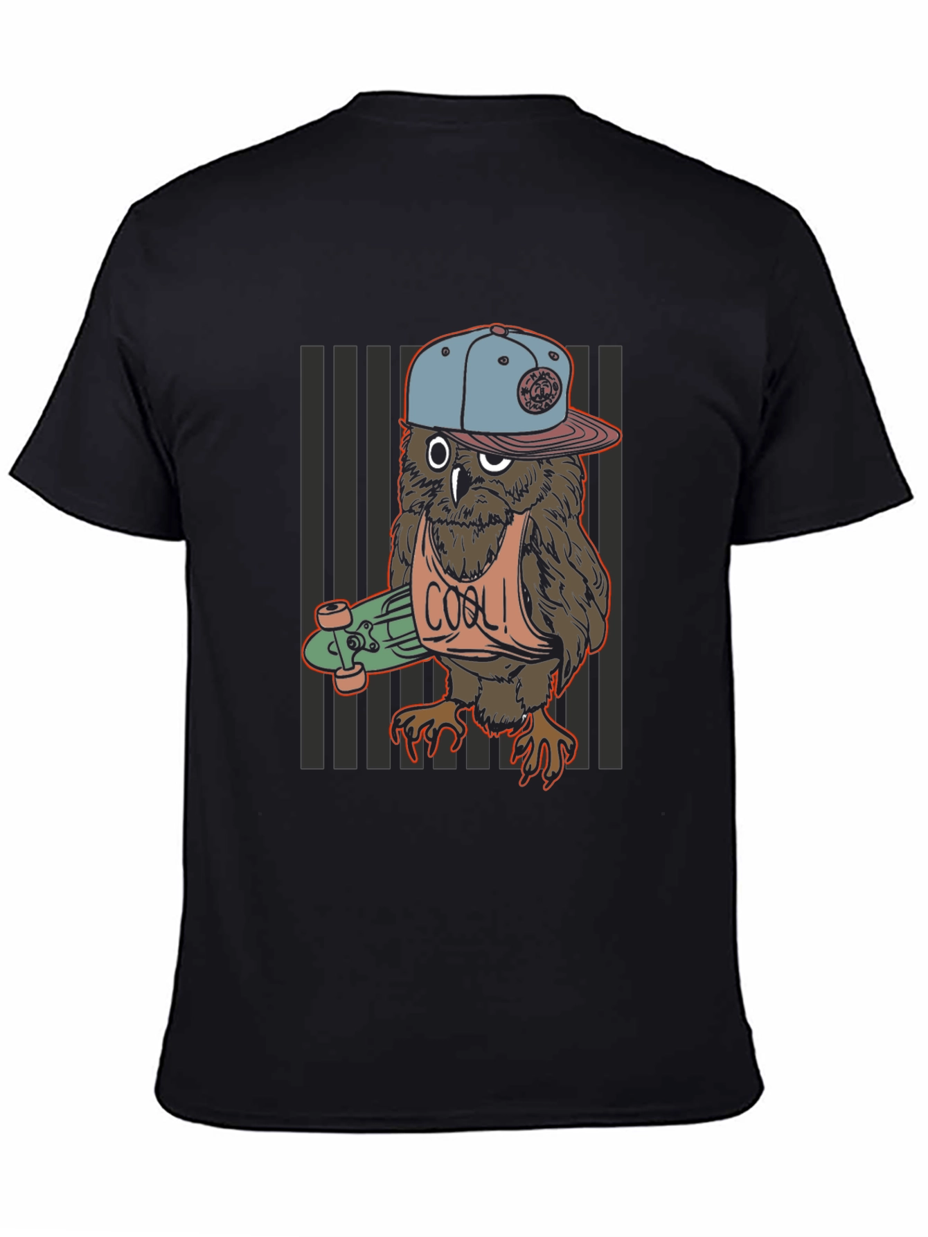 Cool Owl Skater Graphic T-Shirt