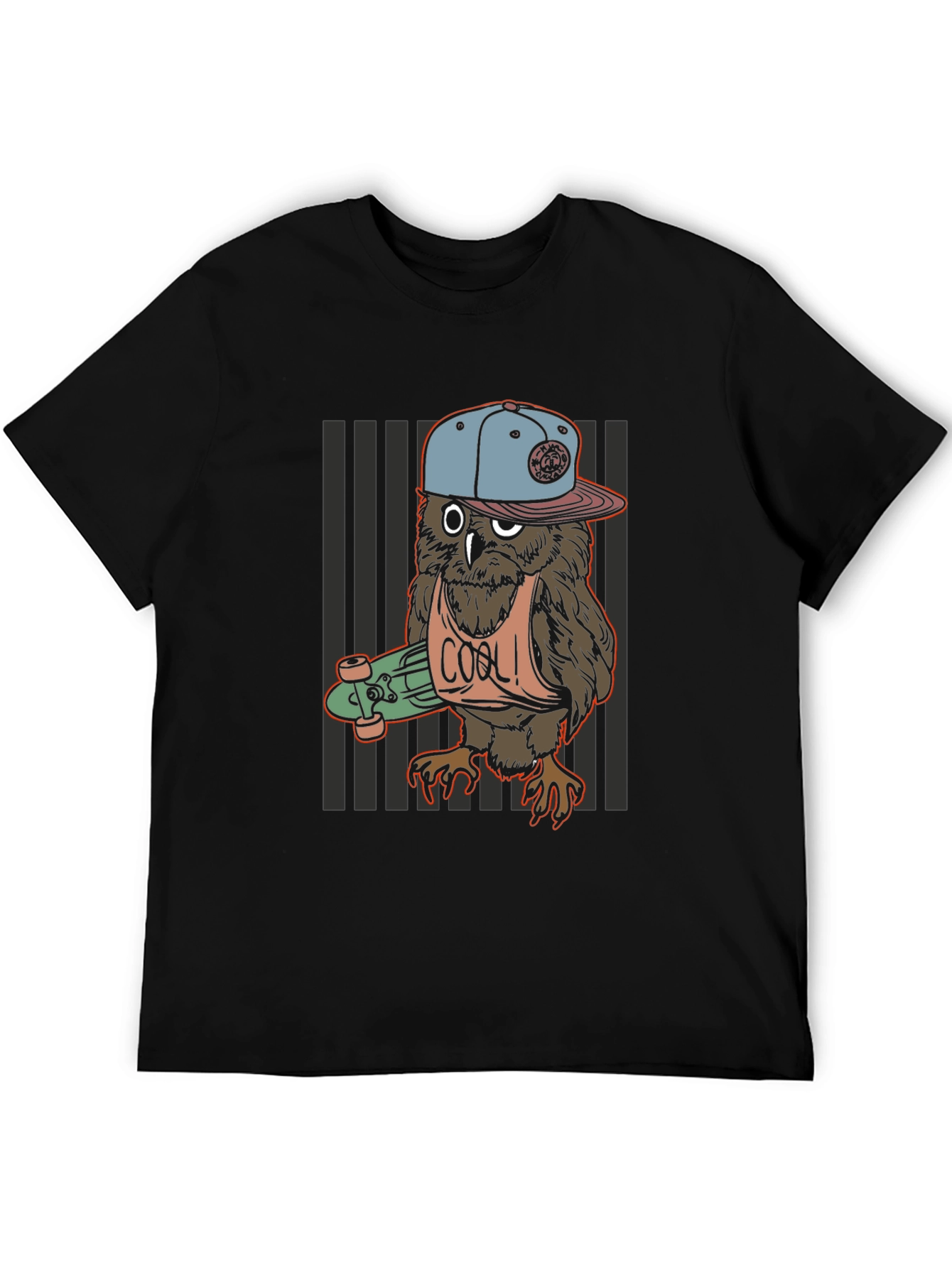 Cool Owl Skater Graphic T-Shirt