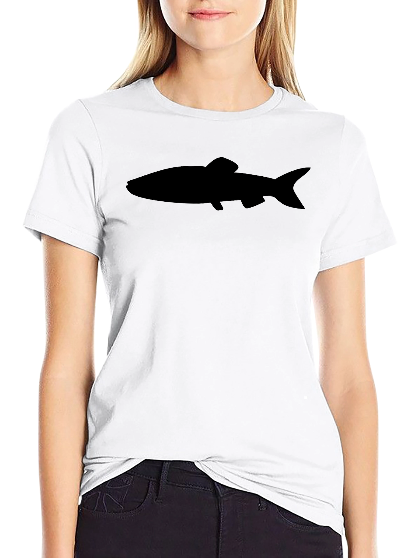 Black Trout Graphic Tee - Stylish Fish Design