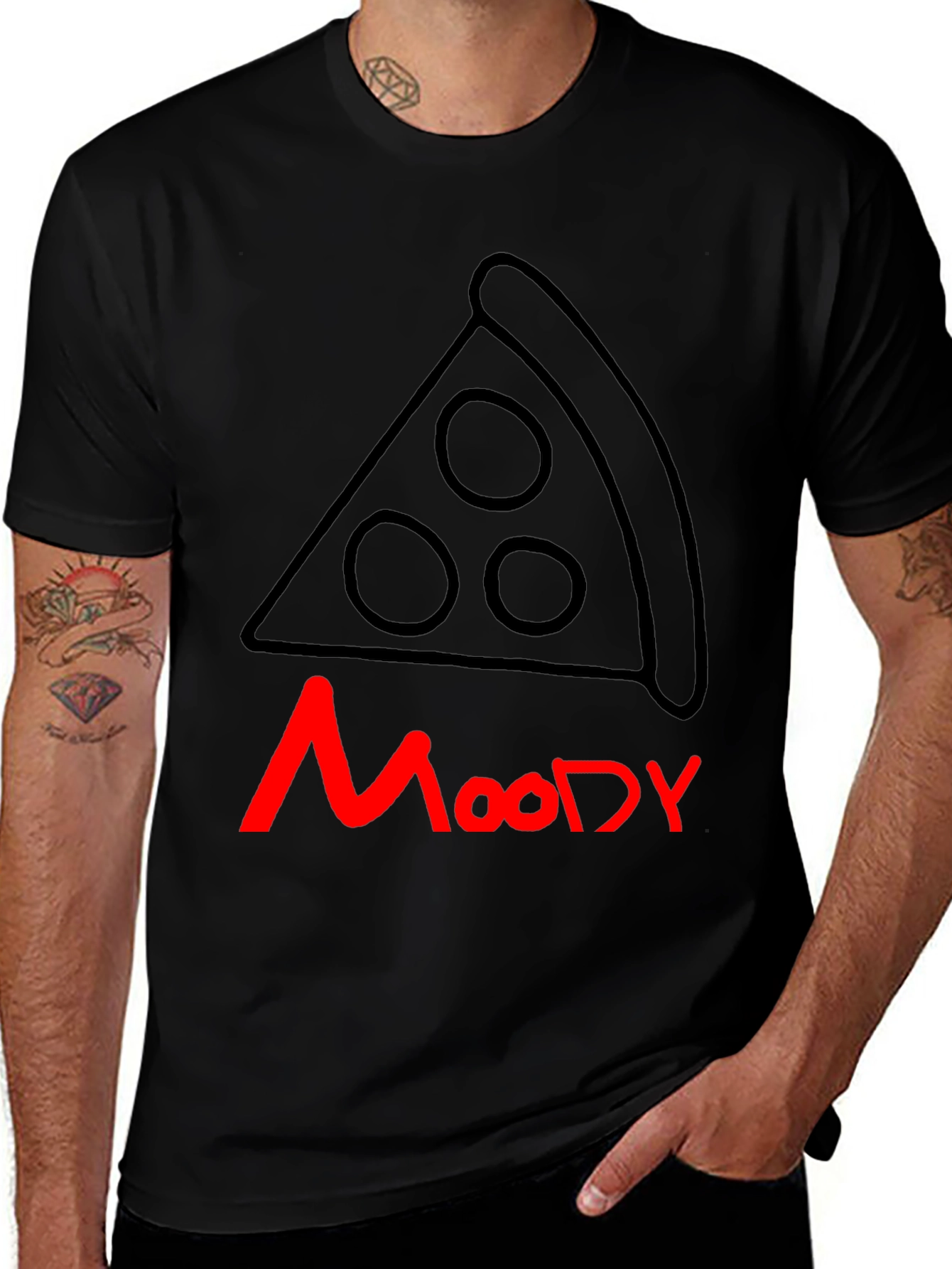 Moody Pizza T-Shirt - Casual Graphic Tee